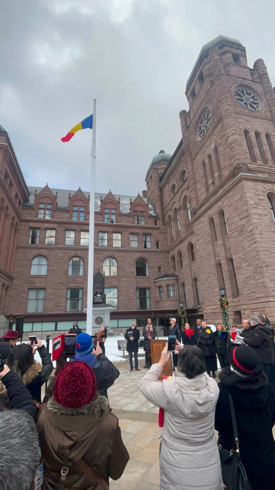 Tricolor Raised at Queen's Park — Crowd Celebrates